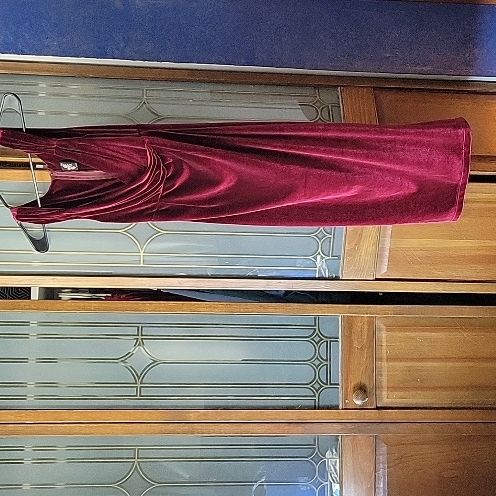Rock Steady wine red velvet dress